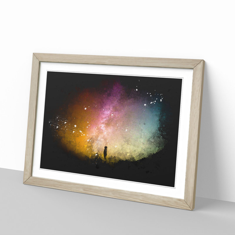 Looking up at the Stars - Picture Frame Graphic Art Print, 62cm H x 87cm W x 2cm D, Oak Framed