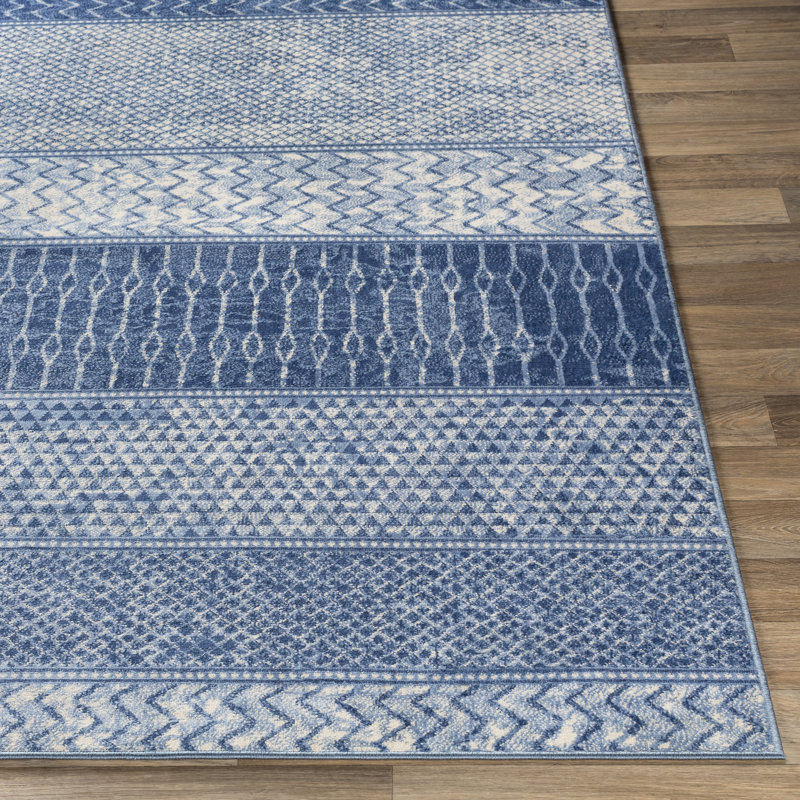 Tapis bleu beige LurLine, Rectangle 7 pi 10 po x 10 pi 3 po