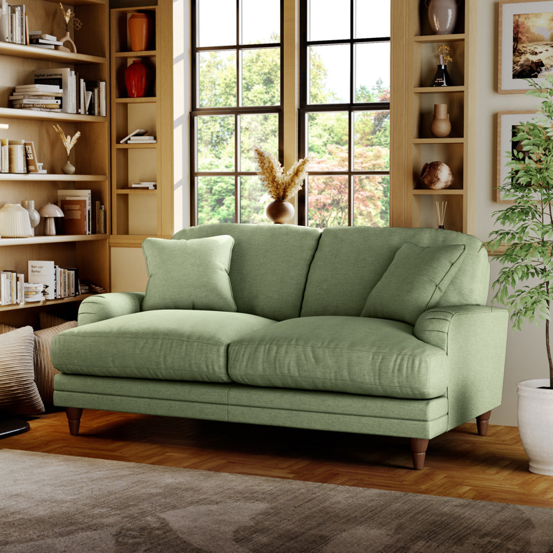 Adaku 2 Seater Sofa, Tropical Green, Burnished Beech