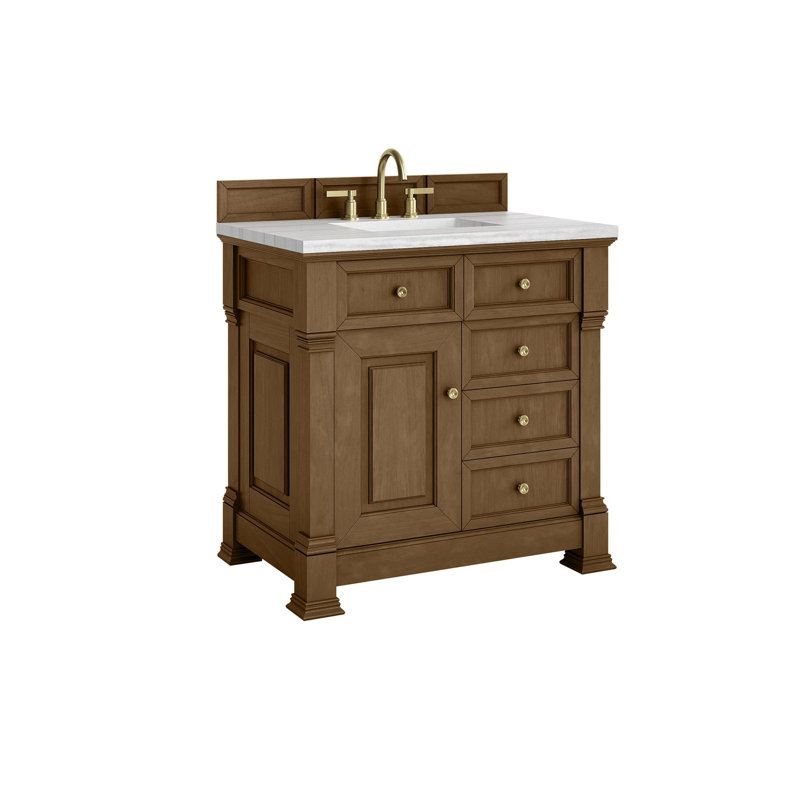 Brookfield 35.75'' W Single Bathroom Vanity Base, Honey Oak