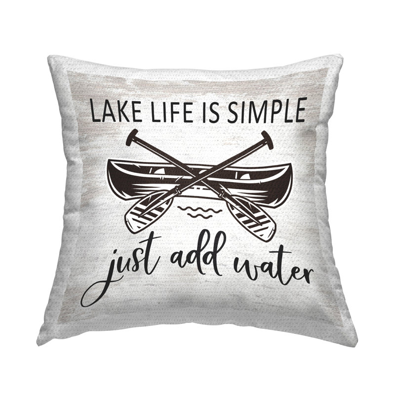 Coussin d'extérieur à imprimé simple Lake Life