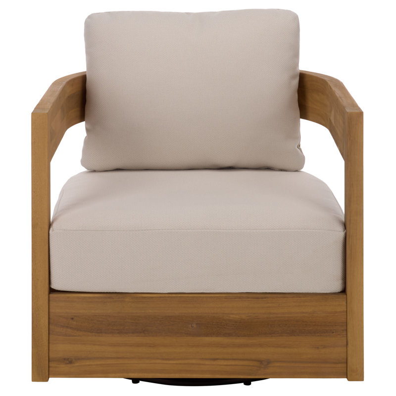 Chaise pivotante Burt, Ivory, Oak