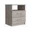 Nightstand Olienza, Two Drawers, One Shelf, Light Grey Finish-172833042