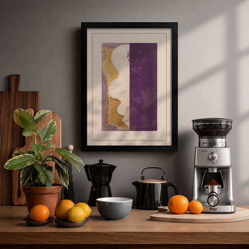 Divided Forms Minimalist - Framed Print, A3 - 42.0 x 29.7 cm, Black