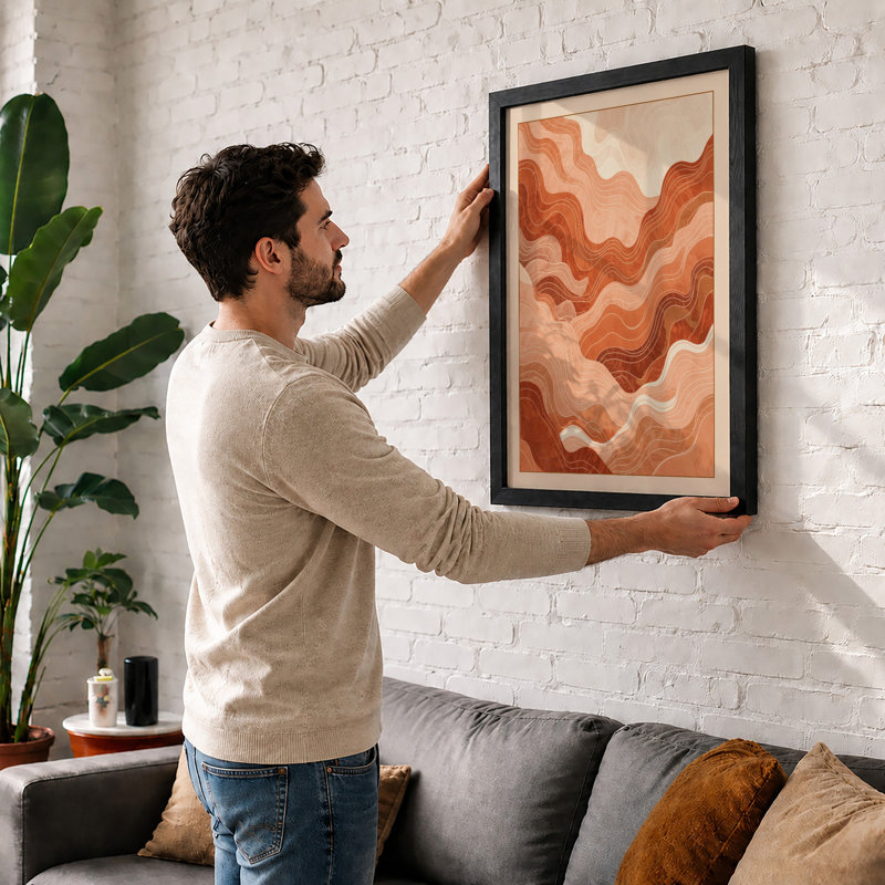 Earth Waves Abstract - Framed Print, A3 - 42.0 x 29.7 cm, Unframed
