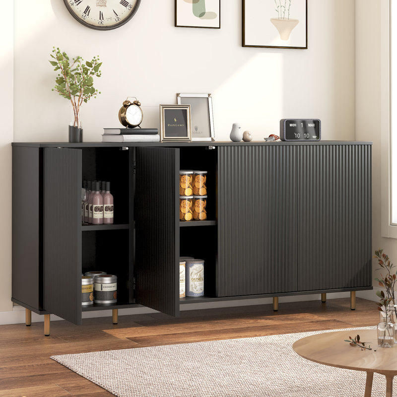 67" 4-Door Sideboard Cabinet Buffet With Adjustable Shelves