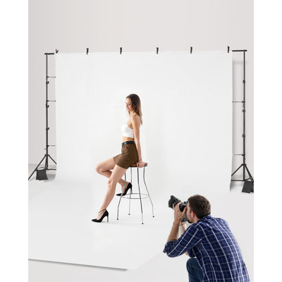 Backdrop Stand, 8.5 x 10 ft Adjustable Photo Backdrop Stand Kit, Portable Background Backdrop Stand with 2 Tripods, Heavy-Duty Projector Screen Stand, Photo Video Studio & Party, Designed for Wedding