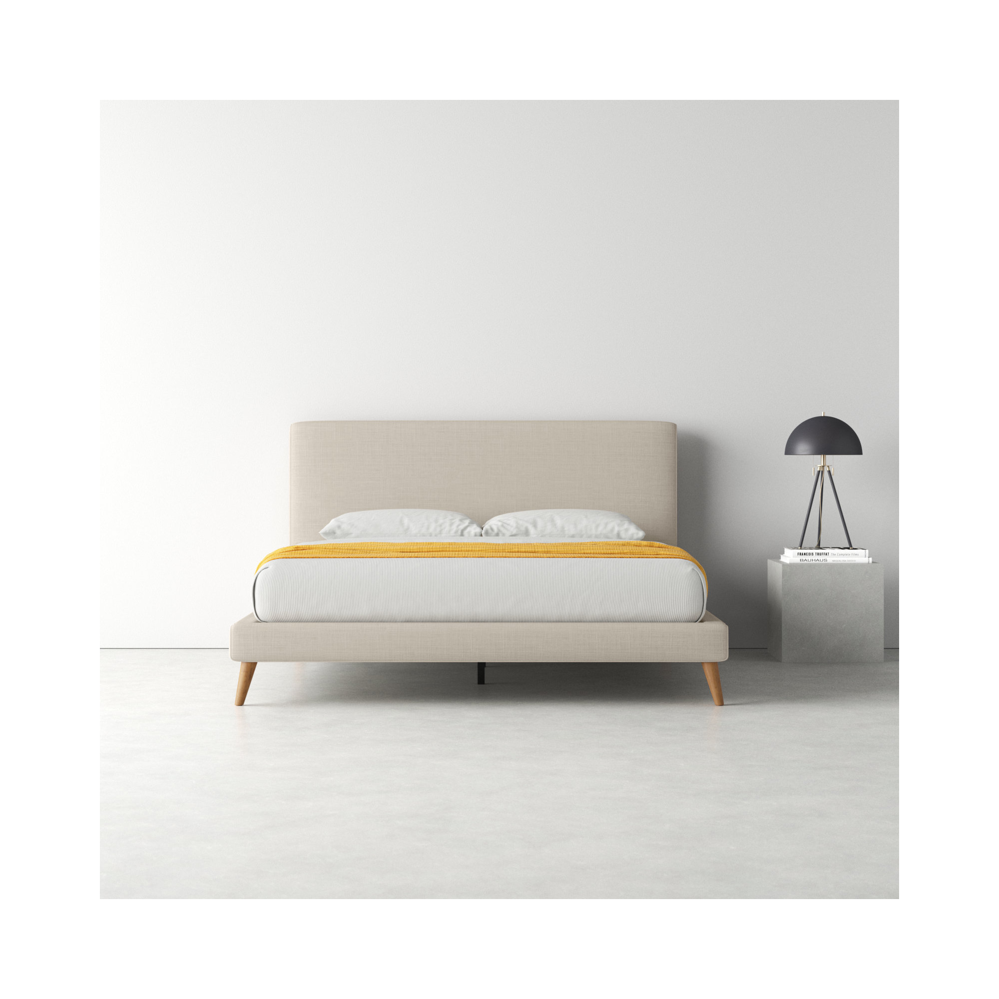 Williams Upholstered Bed, Beige Linen, King