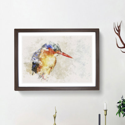 Exquisite Kingfisher Bird - Picture Frame Painting Print