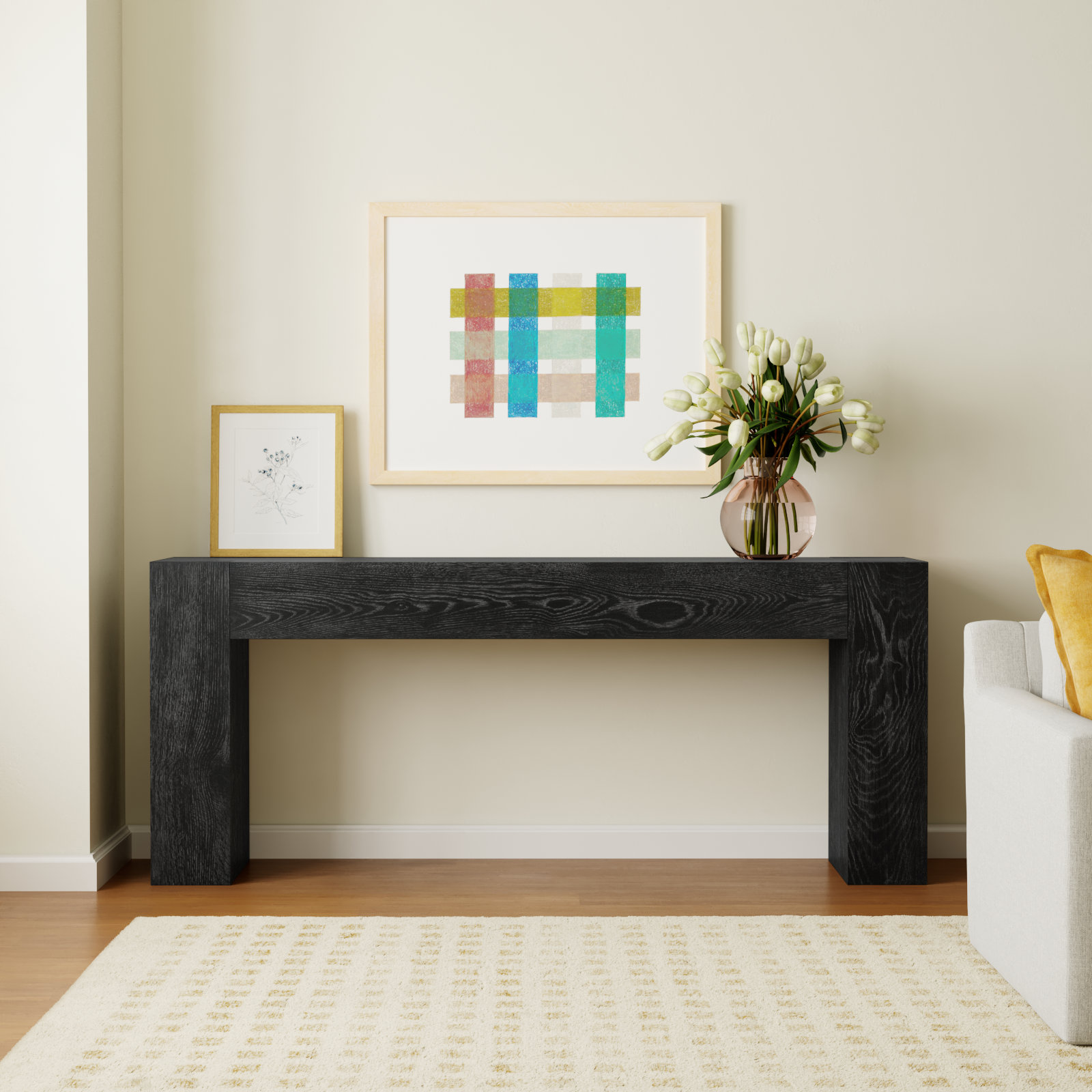 Elise 72" Console Table, Black