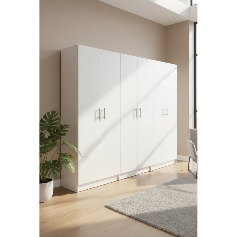 Armoire de rangement polyvalente blanche Modex (ensemble de 3 pièces)