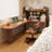 Nut-brown L-Shaped Solid Wood writing desk-118245260