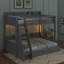 Lit simple superposé au dessus d'un lit double avec tablettes de rangement, DEL et tiroir-1852861044