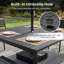 Ensemble repas pour 8 personnes en aluminium avec trou pour parasol et chaises pliantes réglables-1482461297-1482461300