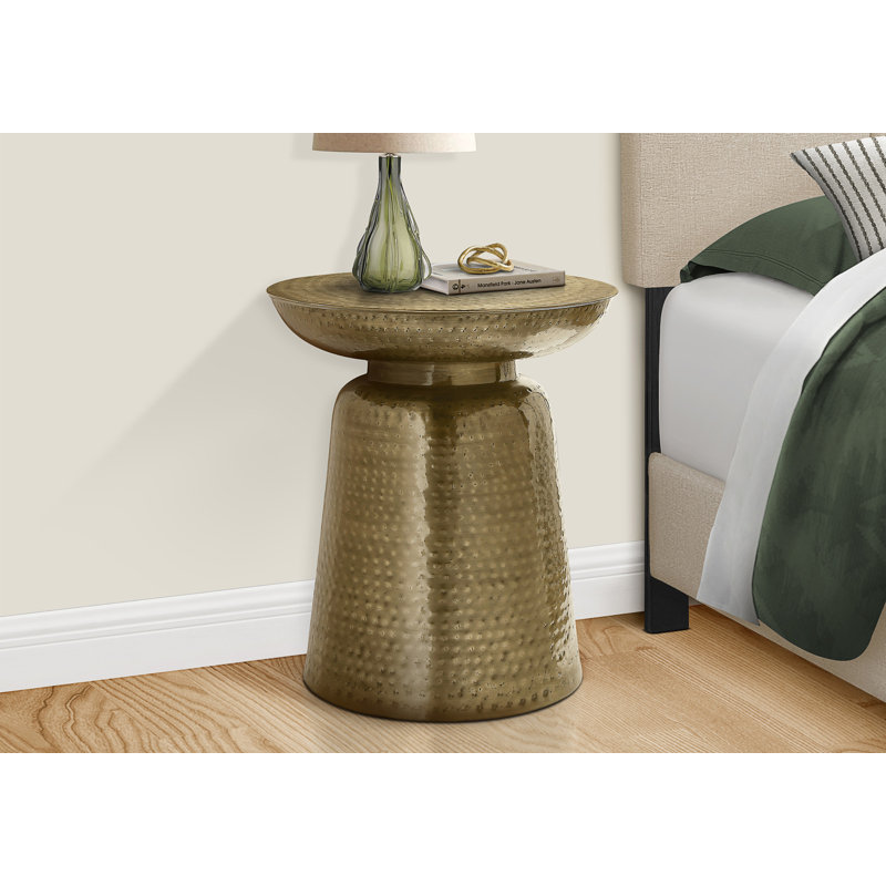 Table de bout cylindrique en acier Abdisamad, Or