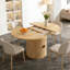 Table de salle à manger extensible multifonctionnelle - avec rallonge cachée et base de rangement à 8 compartiments | 4 à 6 places assises | Style campagne moderne | Robuste et durable