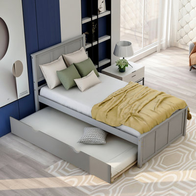 Lit plateforme avec lit gigogne simple, structure de taille simple