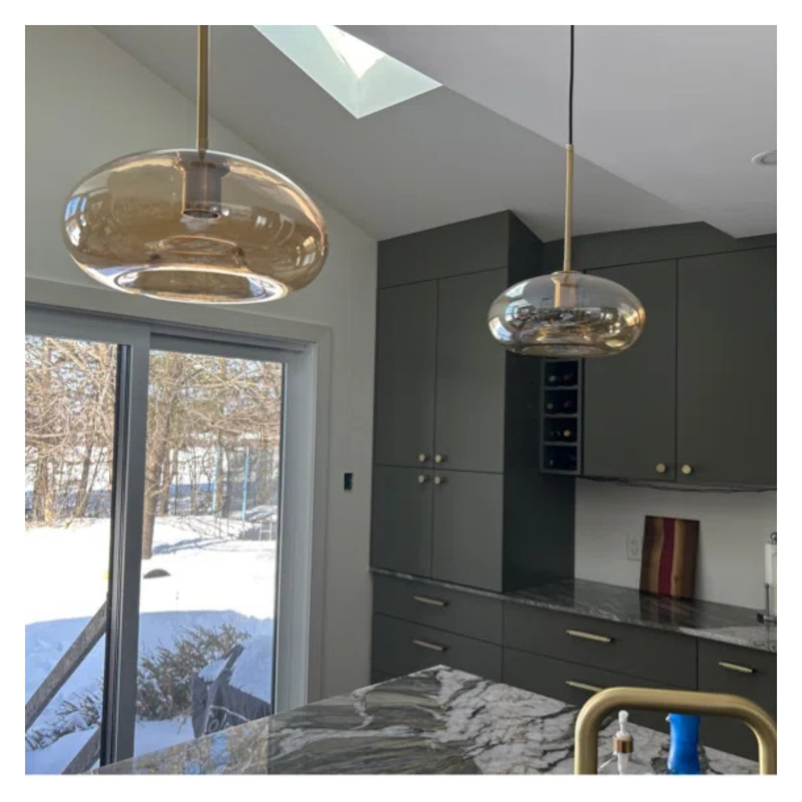 Eathen Single Light Glass Pendant, Amber