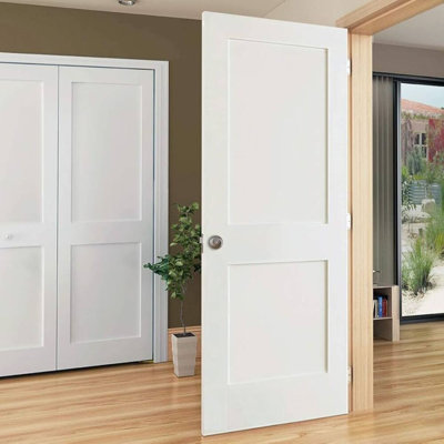 Slab 2-Panel Shaker White with Bore Hole