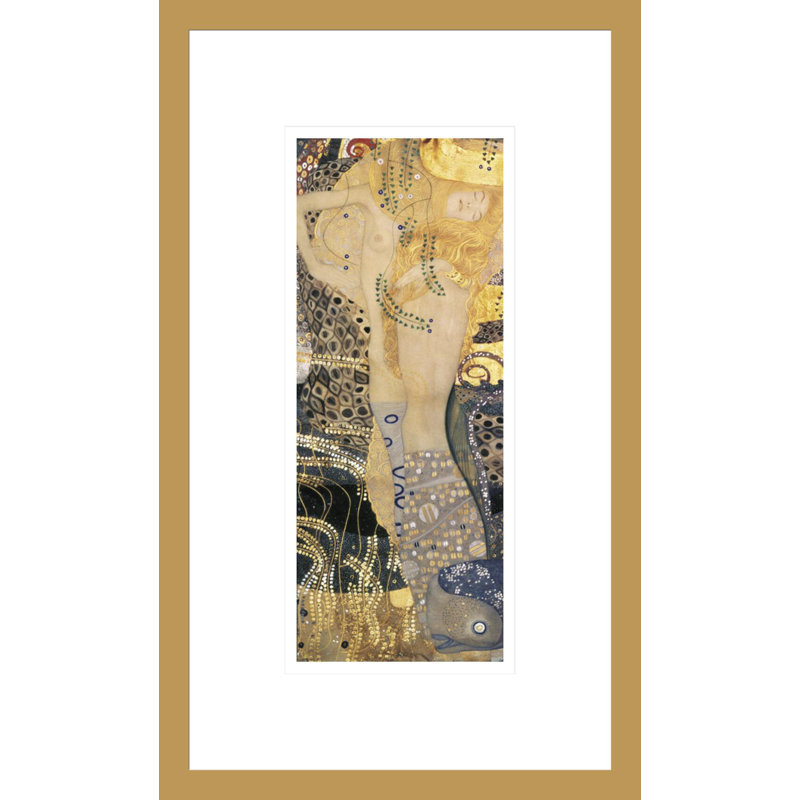 «Water Serpents I» par Gustav Klimt, impression giclée encadrée, H 16,75 po x l 10,09 po