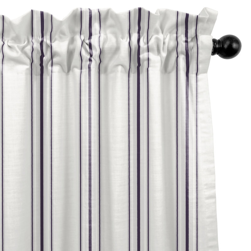 August Stripe Rod Pocket Drapery Panels - Pair, 50" W x 108" L, Eggplant