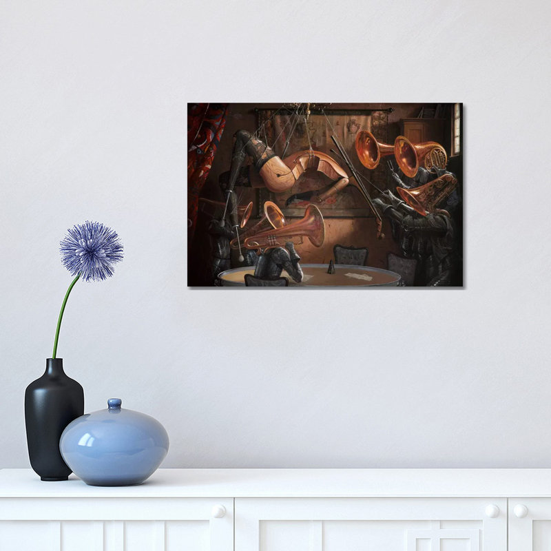 Serenade With Strings by Adrian Borda - Painting on Canvas, Wrapped Canvas, 30.48 cm H x 45.72 cm W