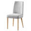 Chaise confortable avec assise en tissu gris et bois massif
