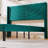 Full Size Velvet Bed Frame with Wingback Headboard, Upholstered Platform Bed with Wing Side Channel Tufted Headboard, Solid Wooden Slats Support, No Box Spring Needed, Noise Free, Dark Green-514089472-514089479