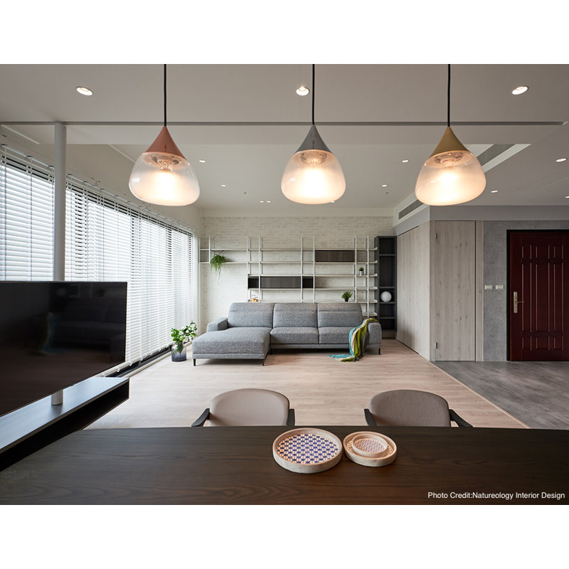 Mist 1 - Light Pendant, Matte Brass, 9.4" H x 11" W x 11" D