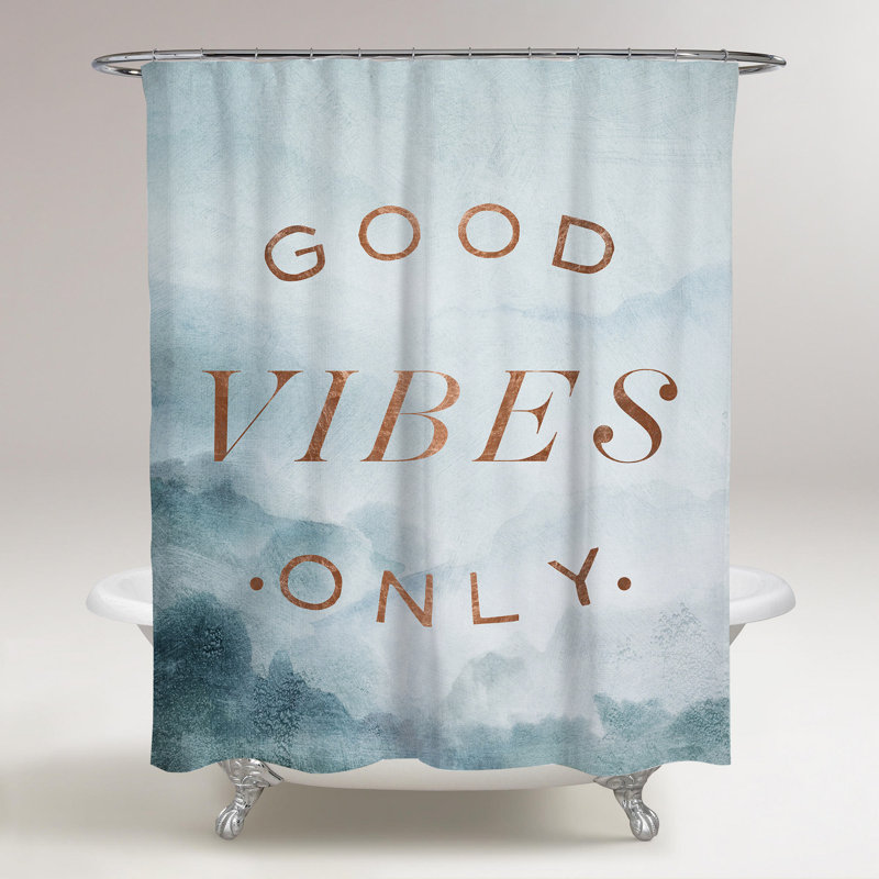 Rideau de douche simple good vibes only Lomonaco
