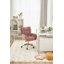 Chaise de bureau pivotante en velours 360 avec base en métal doré et roues universelles, rose-1314109791