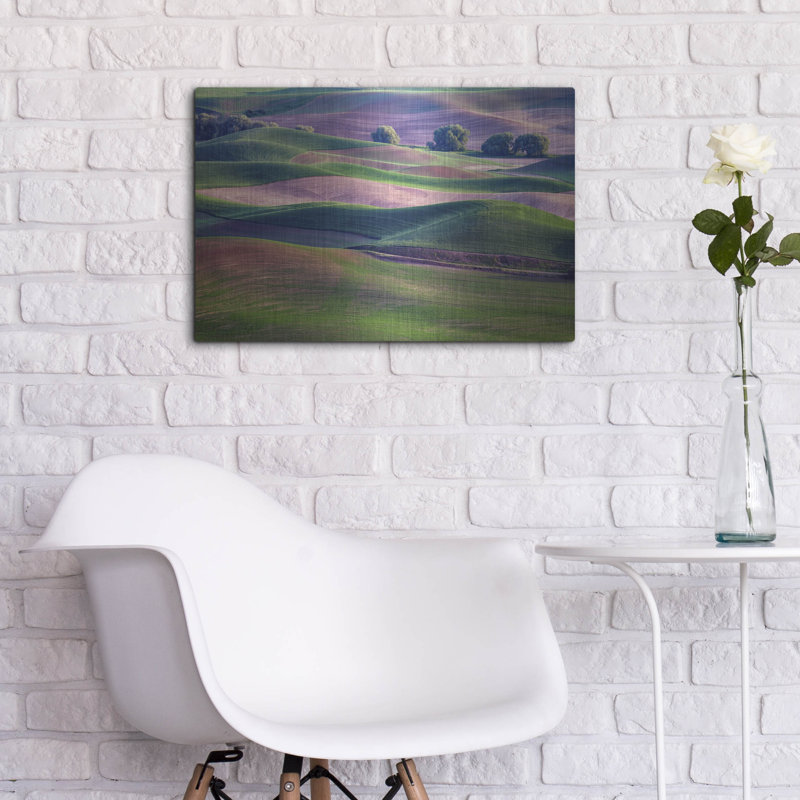 Mur de métal «Rolling Hills Of The Palouse» par Rick Berk, H 16 po x l 24 po