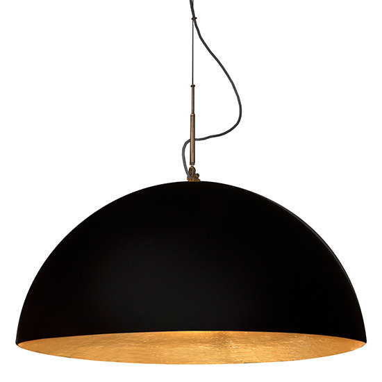 1 - Light Chrome Dome Pendant, Black/Gold