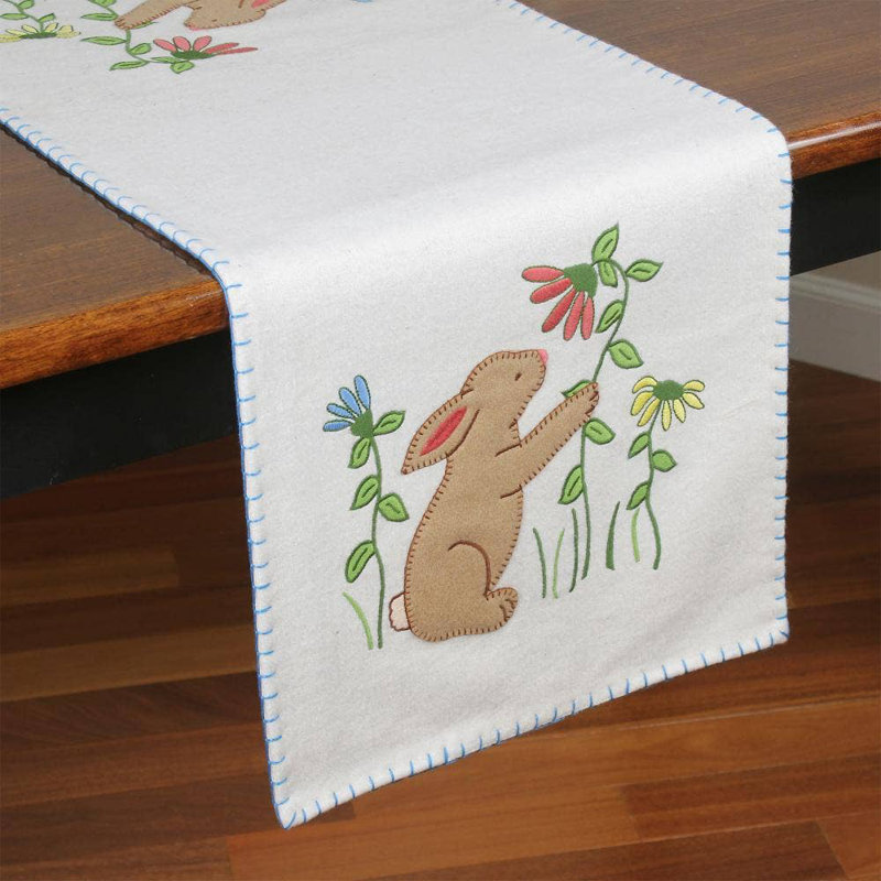 Bunny And Flowers Table Runner