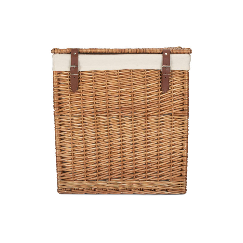 Wicker Laundry Hamper Basket with Lining, 50cm H x 37cm W x 46cm D, Natural