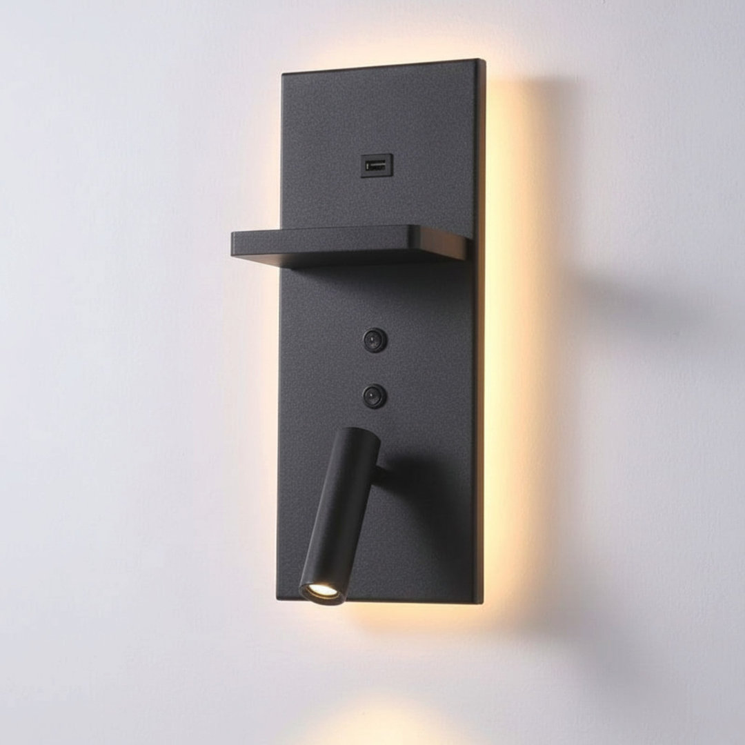 B&Q -  Ultrabeam 3 Watt Black Bedroom Wall Lamp With Reading LightUsb & Wireless Charging - Image 3