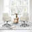 Comfy Upholstered Fabric Computer Desk Chair with Armrests and Wheels-1954229850