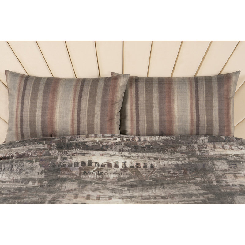 Ensemble de housse de couette et insert Metropolitan Smoke, Housse de couette simple et insert + 1 taie décor