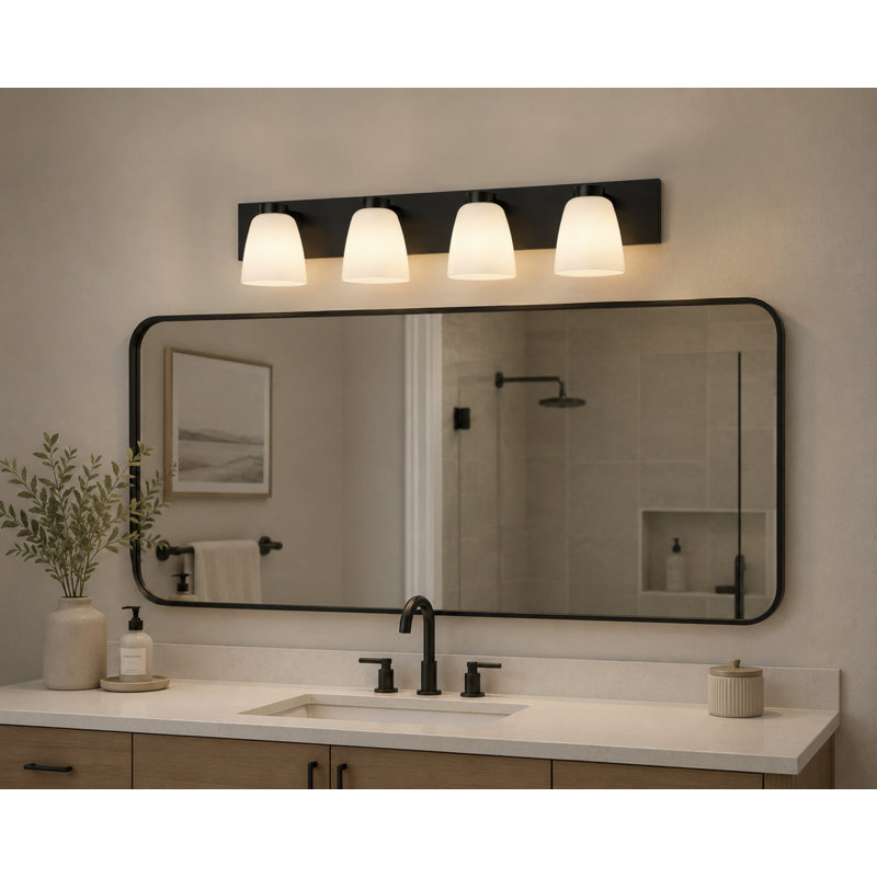 4 - Applique murale pour salle de bain, Black, 4