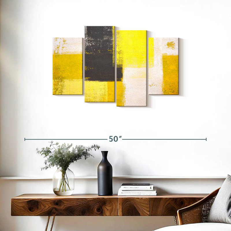 Avery jaune et gris abstrait