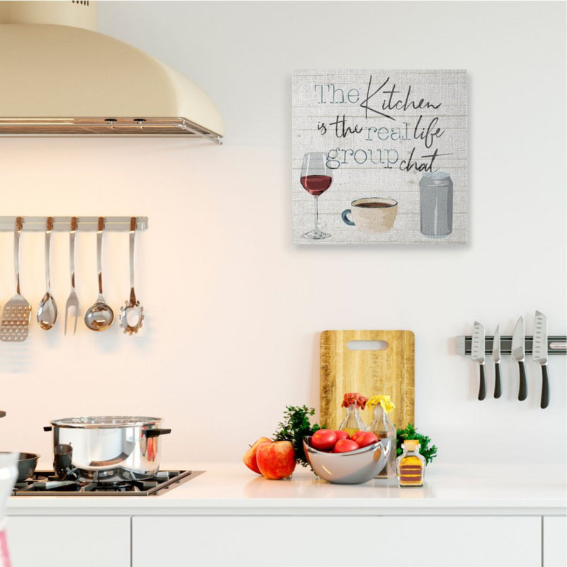La table de discussion de table rustic de Milli Villa-impression d’art graphique, 24" H x 24" W x 1.5" D, Wrapped Canvas