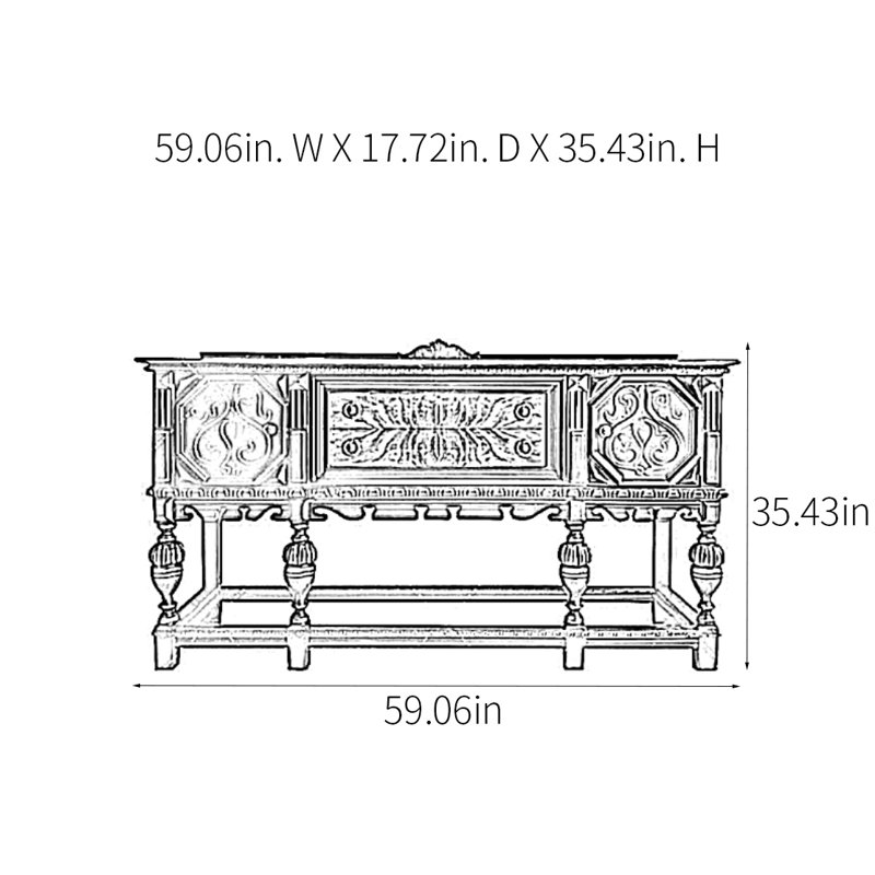 Retro Multifunctional Elegant Console Table