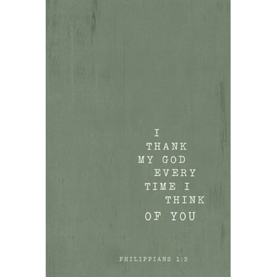 I Thank My God On Green - Wrapped Canvas Print