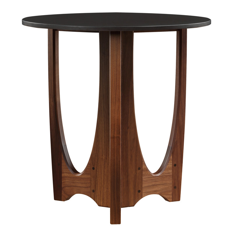 Walnut Grove Drink Table - Stone Top, 26.5" H x 26" W x 26" D