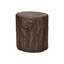 Table d'appoint ronde en noyer de 63,5 cm de hauteur, style moderne pour intérieur ou extérieur, design robuste, finition facile d'entretien, style tambour, mobilier contemporain, matériau noble, aucun assemblage requis