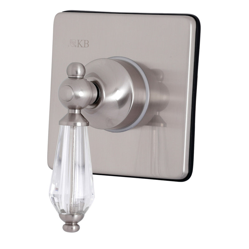 Kingston Brass Willshire Single-Handle Wall Mount Three-Way Diverter Valve with Trim Kit, Brushed Nickel
