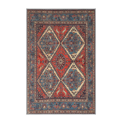 Tapis orange/bleu traditionnel Arnd