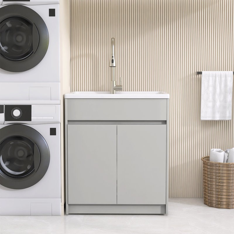 Évier de cuisine 30 po avec armoire de rangement debout gris clair