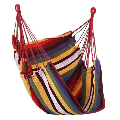 Chaise hamac suspendue - Balançoire suspendue en corde colorée portative confortable pour l'intérieur
