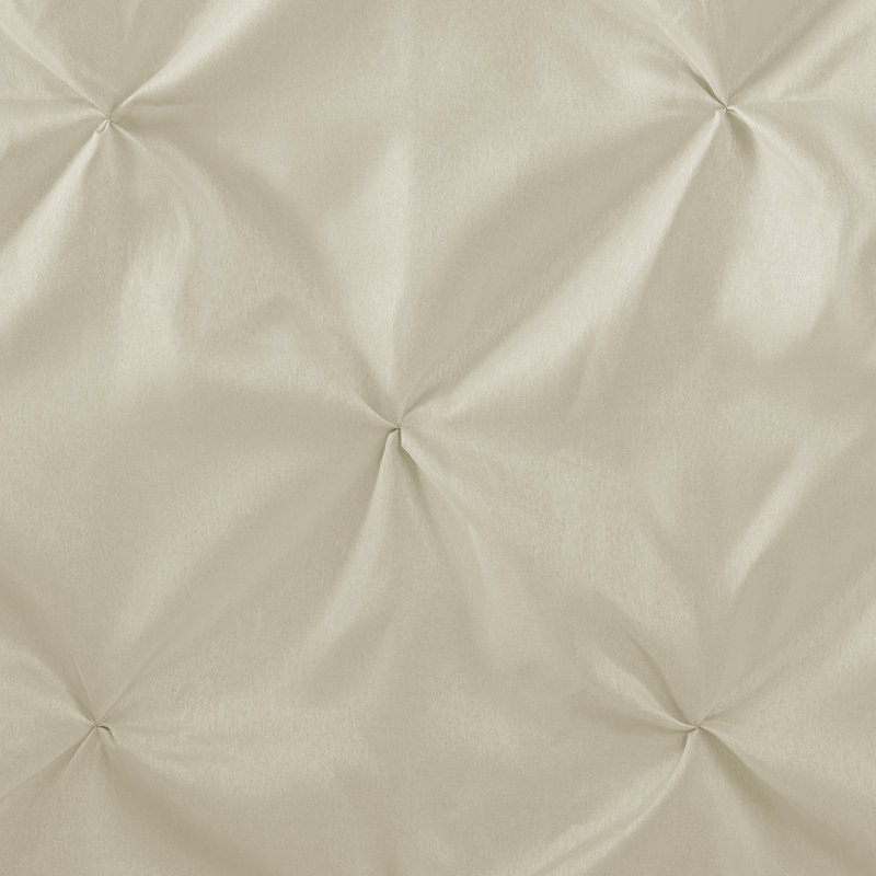 Ivory Tufted Faux Silk Shower Curtain, 72 x 72 Inches